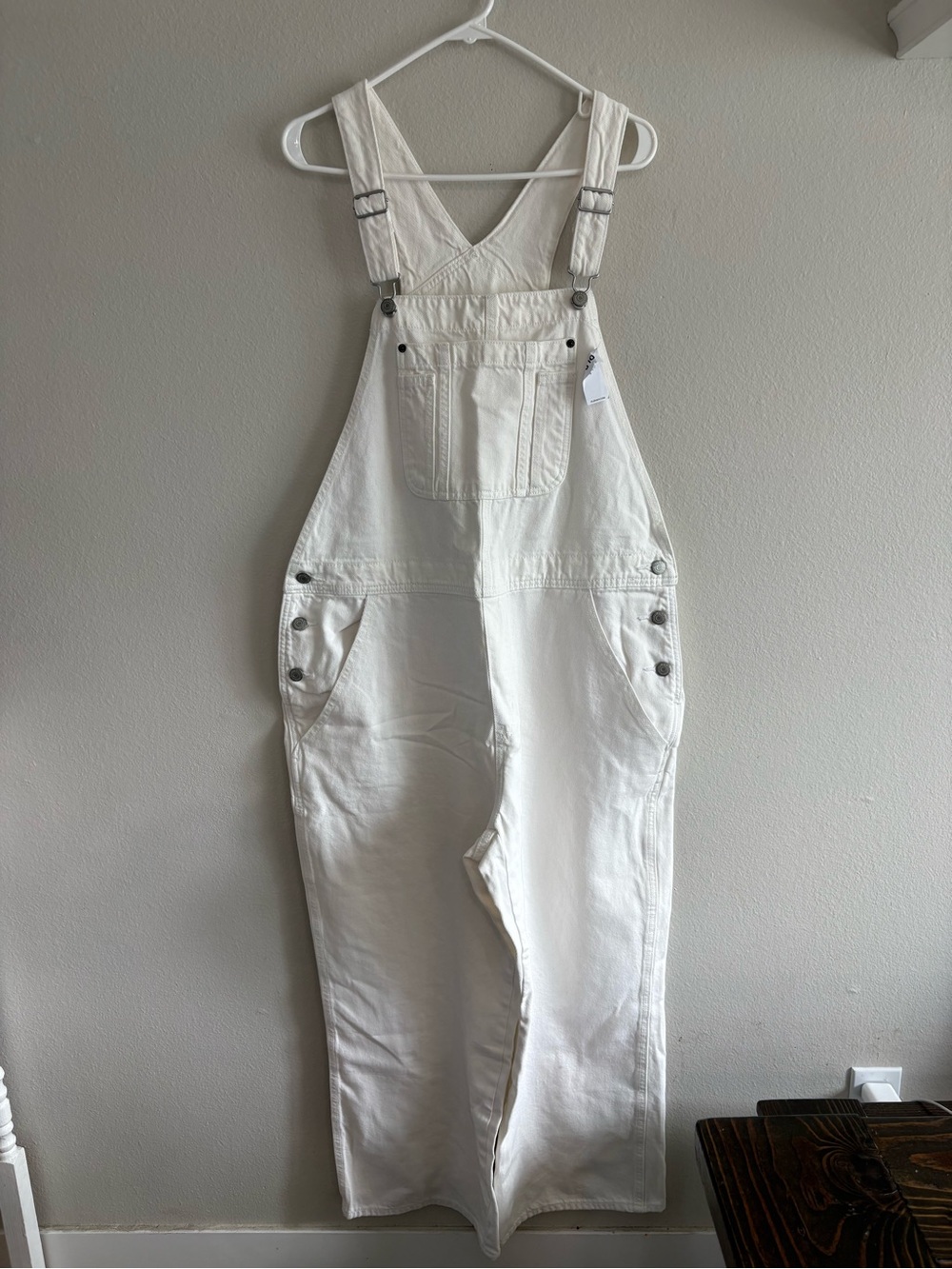 Old Navy Off-White / Cream Classic Denim Bib Overalls
